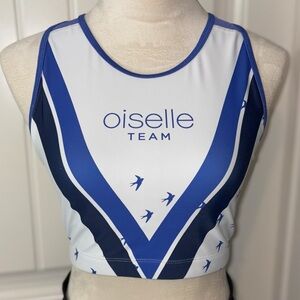 Oiselle Volee Crop 21 - White Flying Birds - Lg